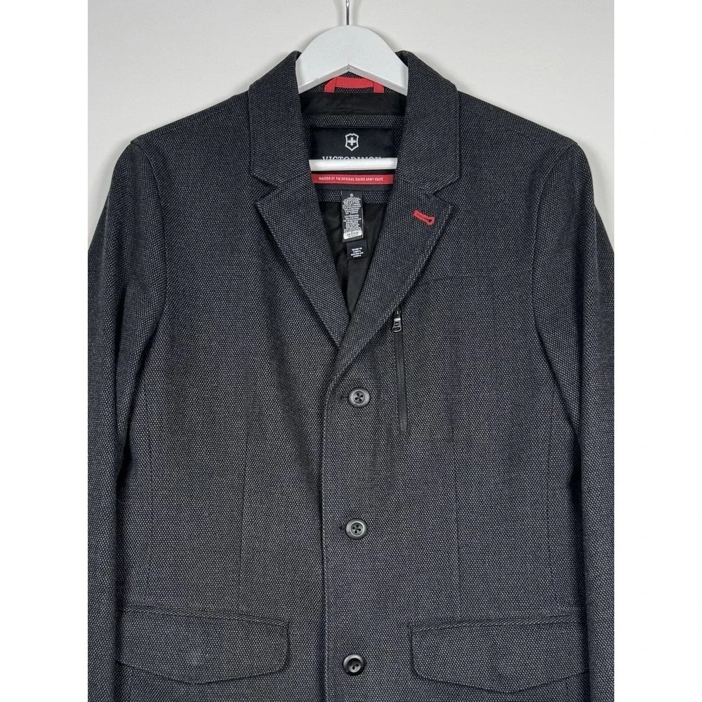 VICTORINOX Blazer Jacket Utility Dark Gray Cotton - Men's Small
